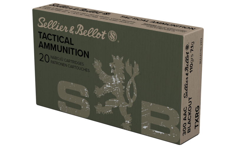 Sellier & Bellot Exergy Blue Bullet, Rifle Ammunition, 300 Blackout, 110 Grains, Lead Free Tipped Boat Tail, 20 Rounds per Box, 1000 Rounds per Case SB300BLKXA