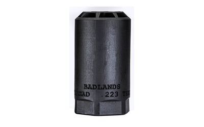 Sharps Bros. Badlands, Blast Deflector, .223 Through .354 Caliber, Nitride Finish, Black, Fits 1/2X28" Thread Patterns SHRPBAD01