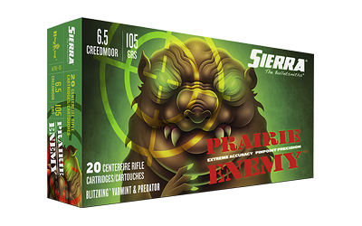 Sierra Bullets Prairie Enemy, 6.5 Creedmoor, 105Gr, BlitzKing, 20 Round Box A1785--05