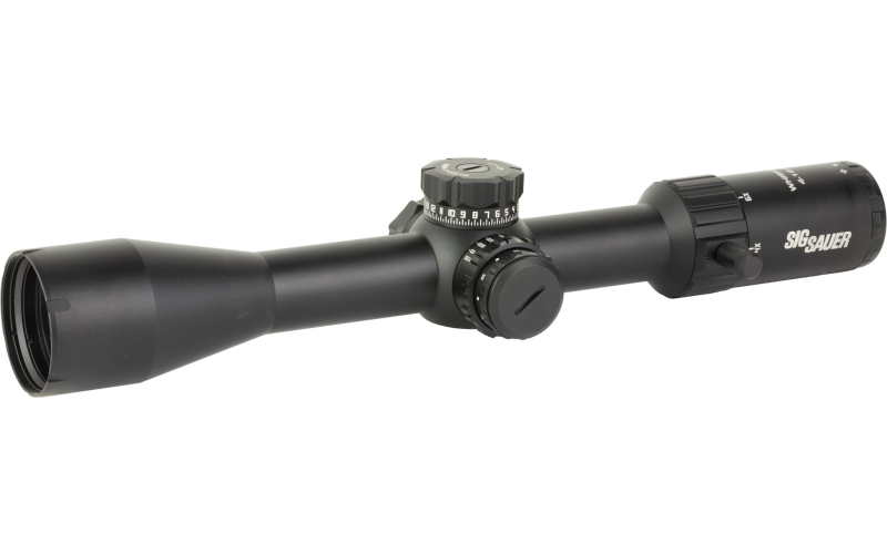 Sig Sauer Whiskey 4 Rifle Scope, 4-16X44mm, 30mm Main Tube, First Focal Plane, Illuminated MOA Milling Hunter 2.0 Reticle, Matte Finish, Black SOW44002