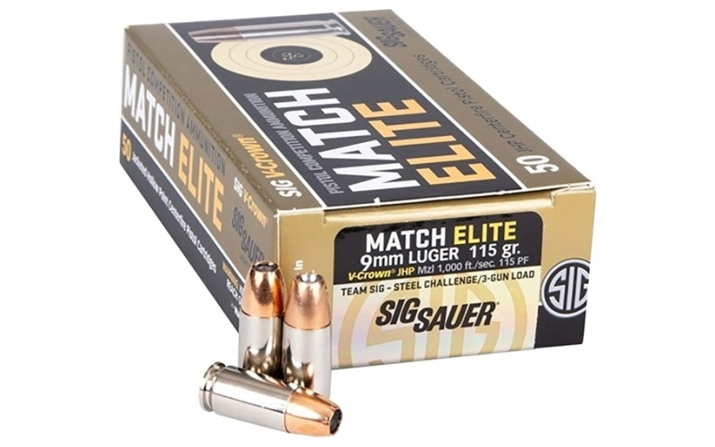 Sig Sauer 9mm luger 115gr jacketed hollow point 1,000/case