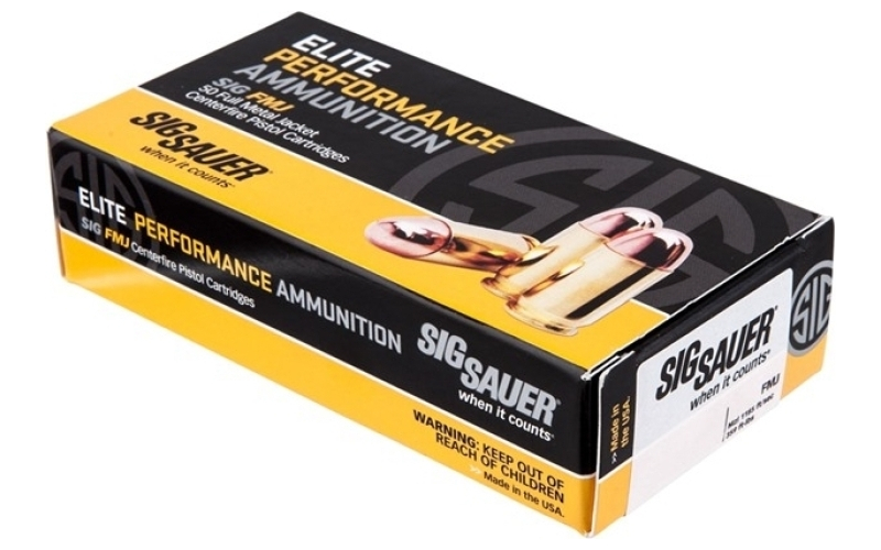 Sig Sauer 38 super +p 125gr full metal jacket 50/box