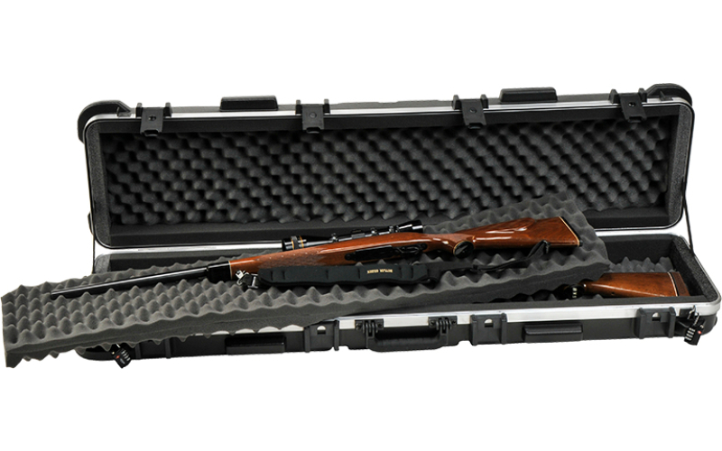 SKB DOUBLE RIFLE CASE W/WHLS 22LBS