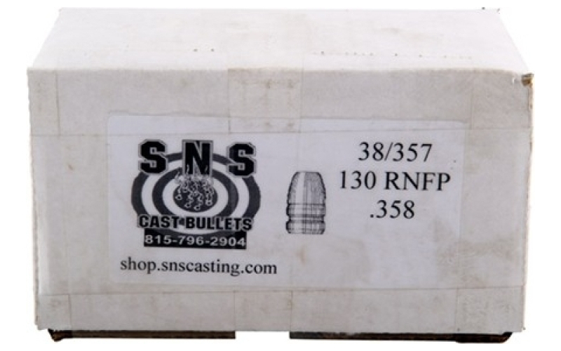 Sns Cast Bullets 38 cal (.358'') 130gr rnfp lead bullets 500/box