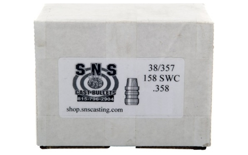 Sns Cast Bullets 38 cal (.358'') 158gr swc lead bullets 500/box