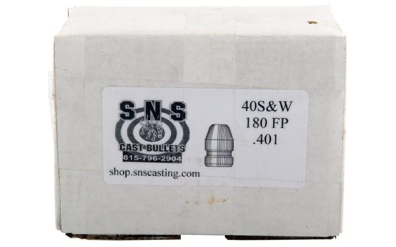 Sns Cast Bullets 40 cal/10mm (.401'') 180gr fp lead bullets 500/box