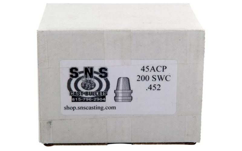 Sns Cast Bullets 45 cal (.452'') 200gr swc lead bullets 500/box