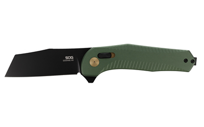 SOG Knives & Tools Diverge XR, Folding Knife, 3" Sheepsfoot Straight Edge, Alumminum Handle, Forest Green, PVD Finsih, D2 Construction SOG-12-02-03-43