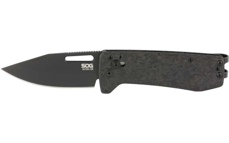 SOG Knives & Tools Ultra XR, Folding Knife, 2.8" Drop Point Straight Edge, Cryo S35VN Steel, Black SOG-12-63-05-57