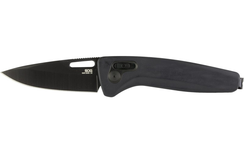 SOG Knives & Tools One-Zero, Folding Knife, 3.1" Clip Point Straight Edge, Aluminum Handle, Cryo CPM S35VN Steel, Titanium Nitride Finish, Black and Chrome SOG-12-73-03-57