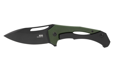 SOG Knives & Tools Bulwark FL, Folding Knife, 3" Drop Point Straight Edge, Micarta Handle Olive Drab Green, PVD Finish, D2 Constru tion SOG-14-24-02-57