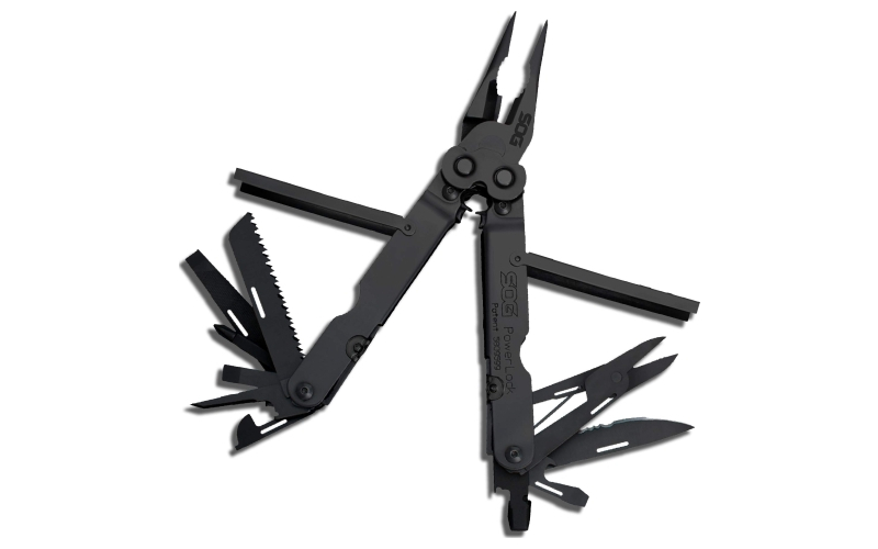 SOG Knives & Tools PowerLock EOD, Scissors, 18 Tool Multi-Tool, 420 Stainless Steel, Black Oxide Finish, Black, Includes Nylon Sheath SOG-B61N-CP