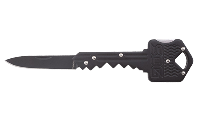 SOG Knives & Tools Folding Key Folding Knife, 1.5" Straight Edge DropPoint, Black Stainless Steel Handle, 420J2 Steel, Satin Finish, Black SOG-KEY-101