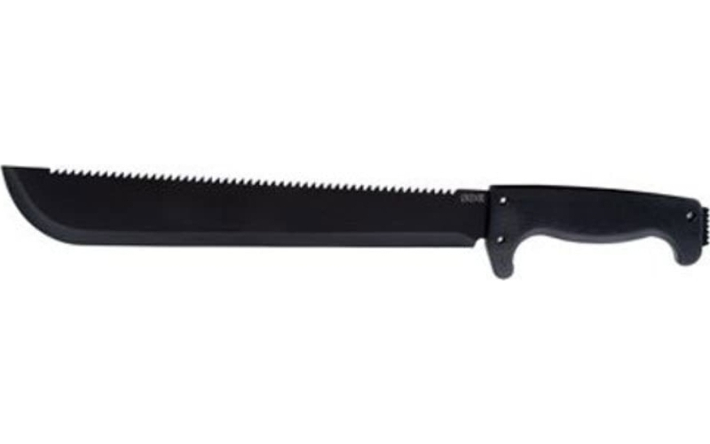 SOG Knives & Tools SOGfari Machete, 13" Straight/Saw Back Edge, Black Kraton Handle, 3Cr13 Steel, Powder Coat Finish, Black, Includes Nylon Sheath SOG-MC01-N