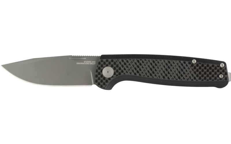 SOG Knives & Tools Terminus SJ, Folding Knife, 2.9" Clip Point Straight Edge, G10 and Carbon Fiber Handle, Cryo S35VN Steel, Titanium Nitride Finish, Black SOG-TM1006-BX