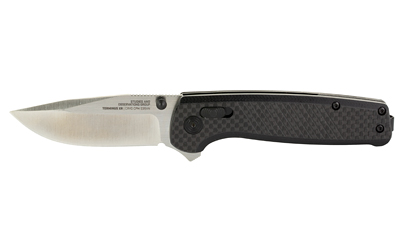 SOG Knives & Tools Terminus XR, Folding Knife, 2.95" Straight Clip Point, Black G10 and Carbon Fiber Handle, CPM S35VN Steel, Satin Finish, Silver SOG-TM1025-BX