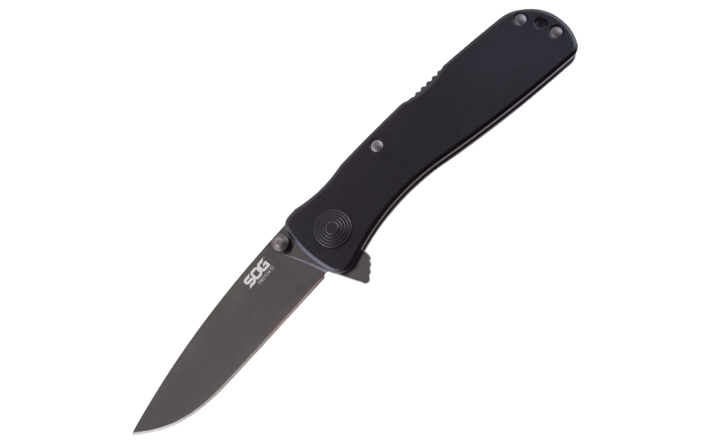 SOG Knives & Tools Twitch II, Folding Knife, 2.65" Drop Point Straight Edge, Hardcase Black Titanuim Nitride Handle, AUS Steel, Black Titanium Nitride Finish, Black SOG-TWI12-CP