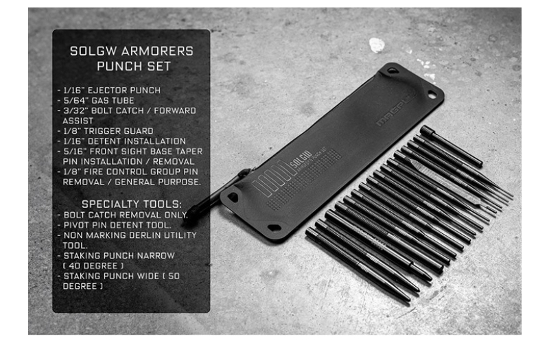 Sons of Liberty Gun Works Armorers Punch Set, Punch Set, In DAKA Pouch, Matte Finish, Black PUNCH-KIT