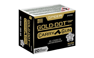 Speer Ammunition Speer Gold Dot, 40 S&W, 165Gr, Gold Dot Hollow Point, 20 Round Box 24259