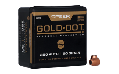 Speer Ammunition Gold Dot, .355 Diameter, 9MM,  90 Grain, Hollow Point, 100 Count 3992