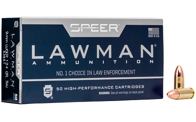 Speer Ammunition Speer Lawman, Training, 9mm, 124 Grain, Total Metal Jacket, 50 Round Box 53651