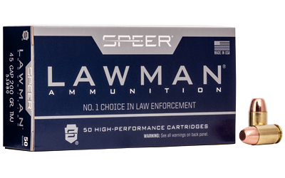 Speer Ammunition Speer Lawman, 45GAP, 200 Grain, Total Metal Jacket, 50 Round Box 53980