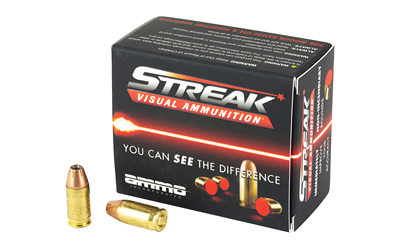 STREAK Ammunition Visual Ammunition, 380 ACP, 90 Grain, Jacketed Hollow Point, Non-Incendiary Tracer, 20 Round Box 380090JHP-STRK-RED