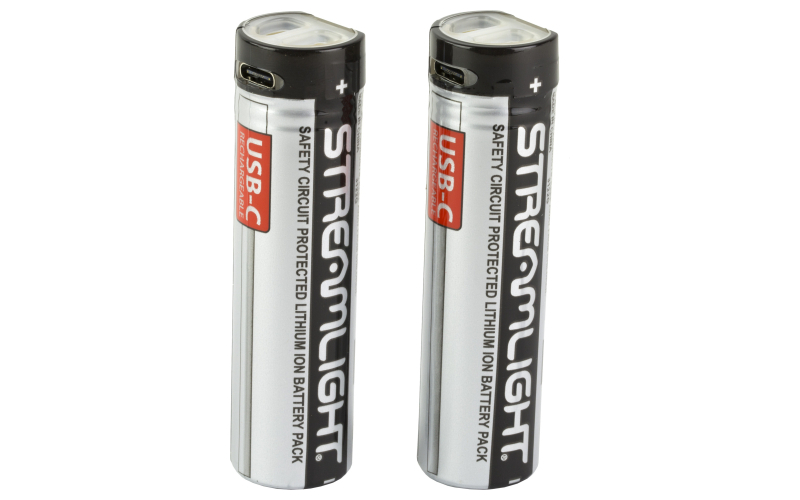 Streamlight SL-B50, USB-C Rechargeable Battery, 2 Pack, Black and Silver 22112