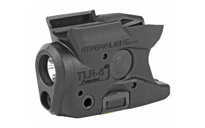 Streamlight TLR-6, Tac Light w/laser, For S&W M&P Shield, White LED and Red Laser, 100 Lumens, Includes 2 CR 1/3N Lithium Batteries, Black Finish 69273