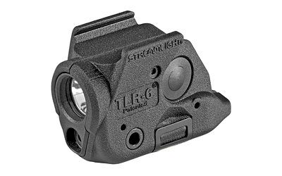Streamlight TLR-6, Tac Light with Laser, For Glock 43X MOS/48 MOS/43X with Rail/48 with Rail, Black, C4 LED, 100 Lumens, Red Laser, 2x CR1/3 N Lithium Batteries 69286