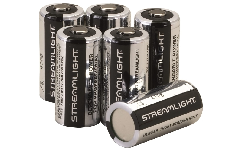 Streamlight 3V Lithium Battery, 6 Pack 85180