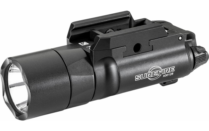 Surefire X300 Turbo, Weaponlight, White LED, 650 Lumens, 66,000 Candela, Fits Picatinny and Universal, Thumbscrew Attachment, For Pistols, Matte Finish, Black, 2x CR123 Batteries Included X300T-B
