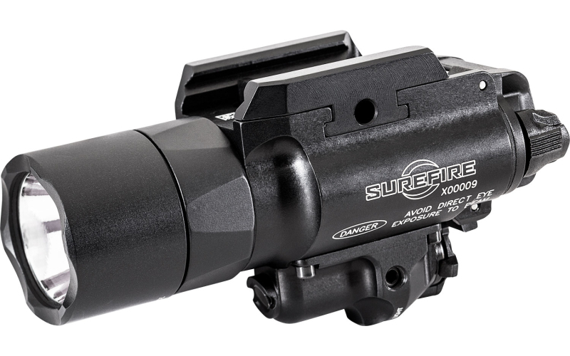 Surefire X400 Turbo, Weaponlight w/Laser, Fits Pistol and Picatinny, 650 Lumens, 66,000 Candela, Green Laser, Matte Finish, Black X400T-A-GN