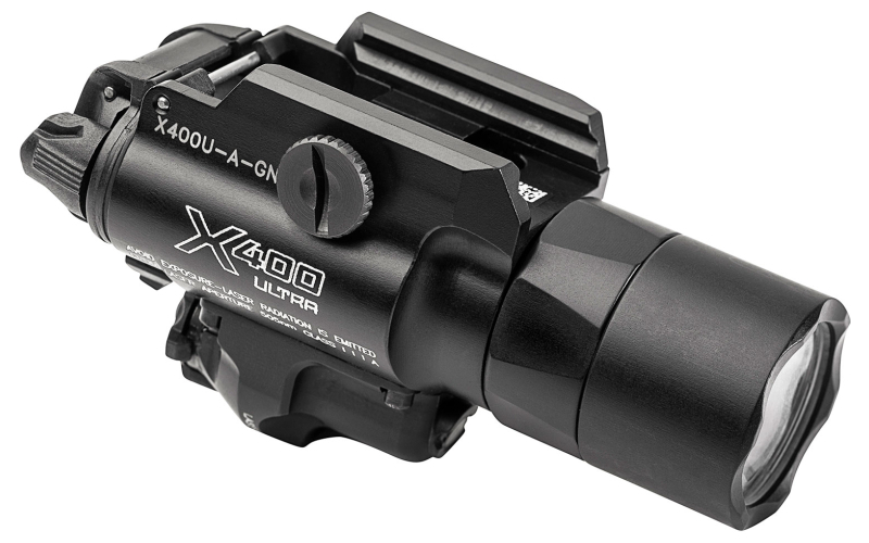 Surefire X400 Ultra Weapon light and Laser, Fits Picatinny, Black, LED 1000 Lumens, Green Laser X400U-A-GN