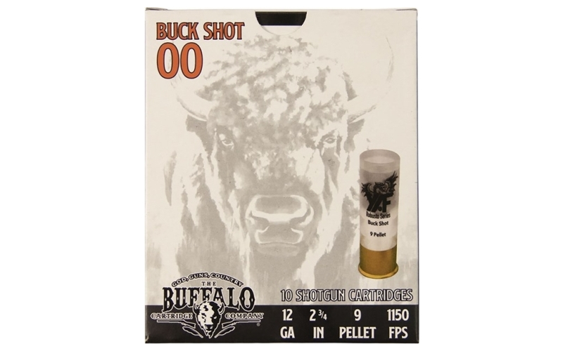 The Buffalo Cartridge Company 12 gauge 2-3/4'' 9 pellet 00 buck shot 10/box