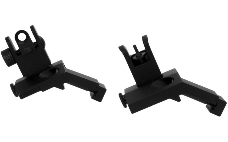 Ar front & rear 45 degree flip up iron sights/spring loaded