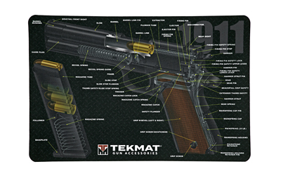 TekMat 1911 Pistol Mat, 3D Cut Away, 11"x17",  Black, Includes Small Microfiber TekTowel, Packed in Tube TEK-R17-1911-CA