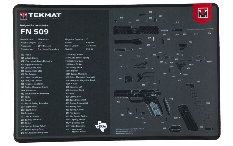 TEKMAT PSTL MAT FOR FN 509 BLK