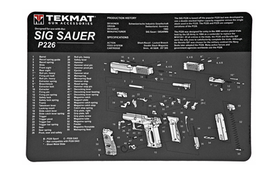 TekMat Sig P226 Pistol Mat, 11"x17", Black, Includes Small Microfiber TekTowel, Packed In Tube TEK-R17-SIGP226