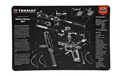 TekMat S&W M&P Pistol Mat, 11"x17", Black, Includes Small Microfiber TekTowel, Packed In Tube TEK-R17-SW-MP