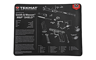 TekMat S&W M&P SHIELD Ultra Premium Gun Cleaning Mat, 15"x20", Includes Small Microfiber TekTowel, Packed In Tube TEK-R20-SW-MP-SHIELD