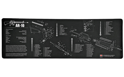 TekMat AR-10 Rifle Mat, 12"x36", Black, Includes Small Microfiber TekTowel, Packed In Tube TEK-R36-AR10