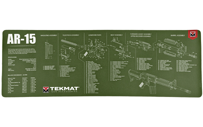 TekMat Long Gun, AR-15, Cleaning Mat, Thermoplastic Surface Protects Gun From Scratching, 1/8" Thick, 12"x36", Tube Packaging, OD Green TEK-R36-AR15-OD