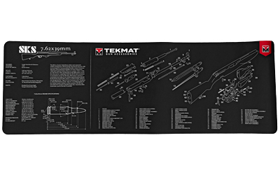 TekMat Long Gun, SKS, Cleaning Mat, Thermoplastic Surface Protects Gun From Scratching, 1/8" Thick, 12"x36", Tube Packaging, Black TEK-R36-SKS