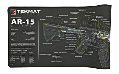 TekMat AR-15 Cutaway Ultra Premium Gun Cleaning Mat, Includes Small Microfiber TekTowel, Packed In Tube TEK-R44-AR15-CA