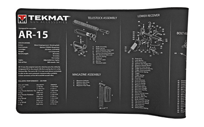 TekMat AR-15 Ultra Premium Gun Cleaning Mat, Includes Small Microfiber TekTowel, Packed In Tube TEK-R44-AR15
