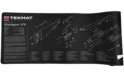 TekMat Ultra Mat, Remington 870, Thermoplastic Surface Protects Gun From Scratching, 1/4" Thick, 15"x44", Tube Packaging, Black TEK-R44-REM-870