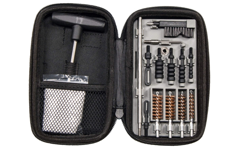 Tipton Compact Pistol Cleaning Kit, For Pistol Calibers .22-.45, Cleaning Pick, Nylon Brush, Cleaning Rod, Soft Carry Case 1082252
