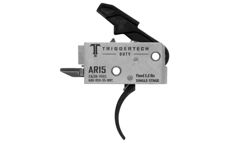 TriggerTech MIL-SPEC, Curved Trigger, Single Stage, 5.5LB Pull, Fits AR-15, Anodized Finish, Black AH0-SDB-55-NNC