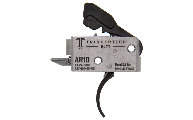 TriggerTech Duty, Curved Trigger, Single Stage, 3.5LB Pull, Fits AR-10, Anodized Finish, Black AHT-SDB-33-NNC